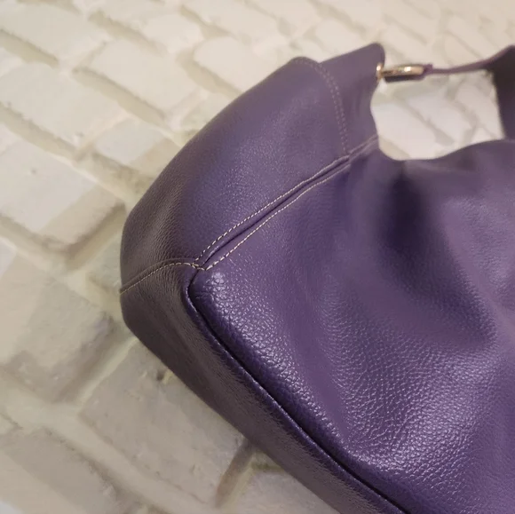 Laggo NWOT Large Purple Leather Julia Shoulder Hobo Purse - Picture 9 of 13